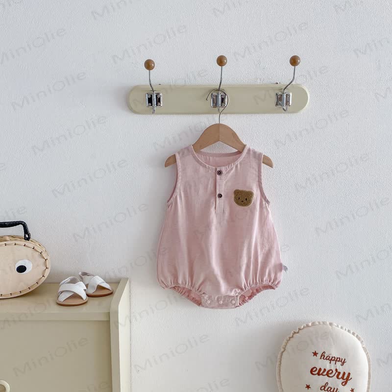 Ärmelloser Baby Bodysuit mit Bär - image 12