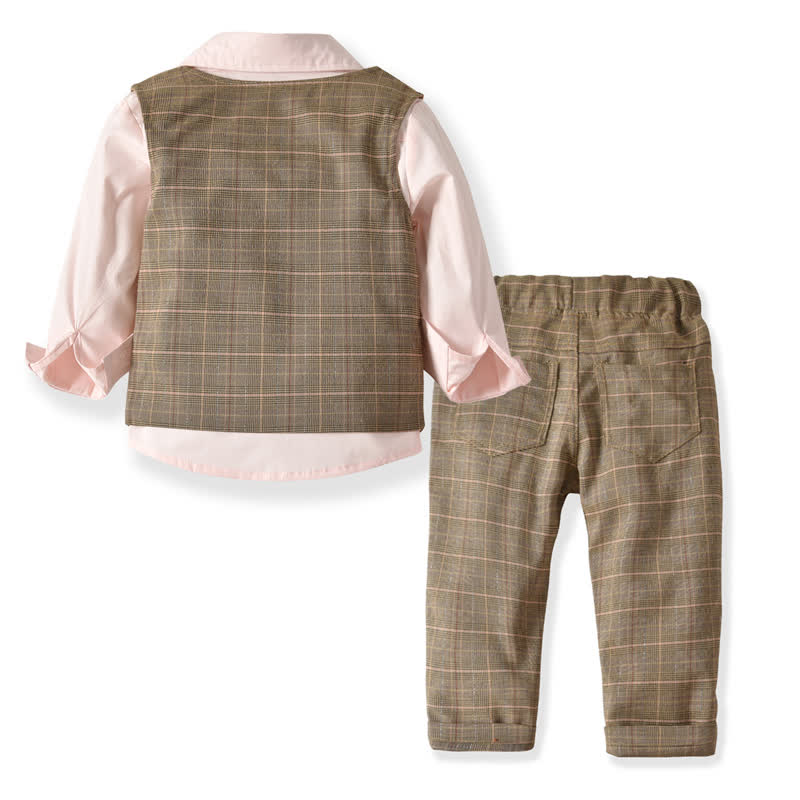 Vintage- Plaid Set für Kleinkind mit Schleife - image 5