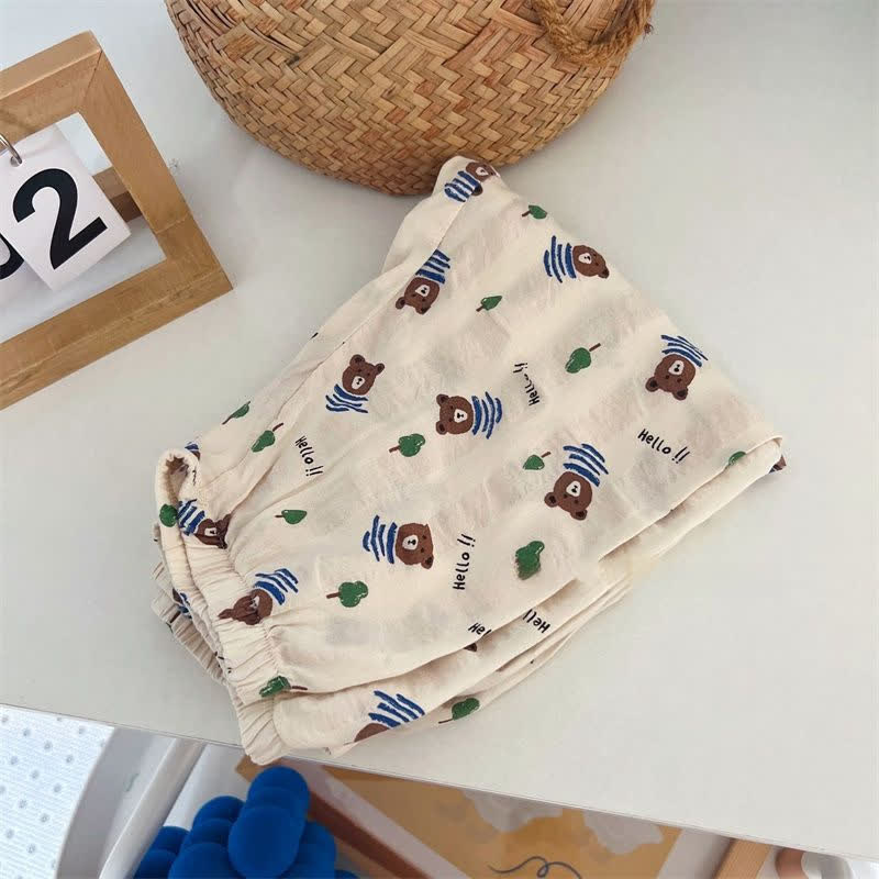 Kleinkind Baby -Loungewear- Hose, weiß/ Beige - Beige Bär - 8-9J - image 2
