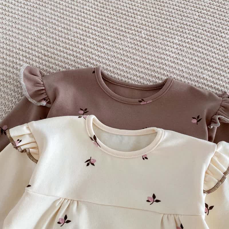 Baby Schlafanzug Set mit Blumen Spitze und Hose , langärmlig und langärmelig - image 4