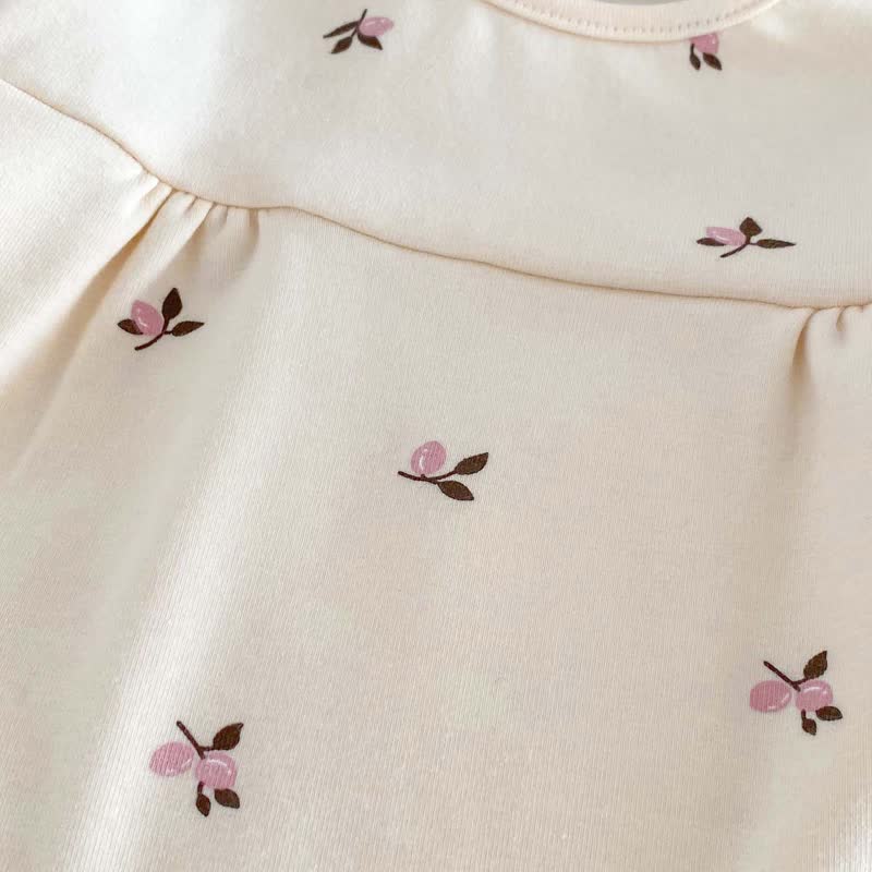 Baby Schlafanzug Set mit Blumen Spitze und Hose , langärmlig und langärmelig - image 5