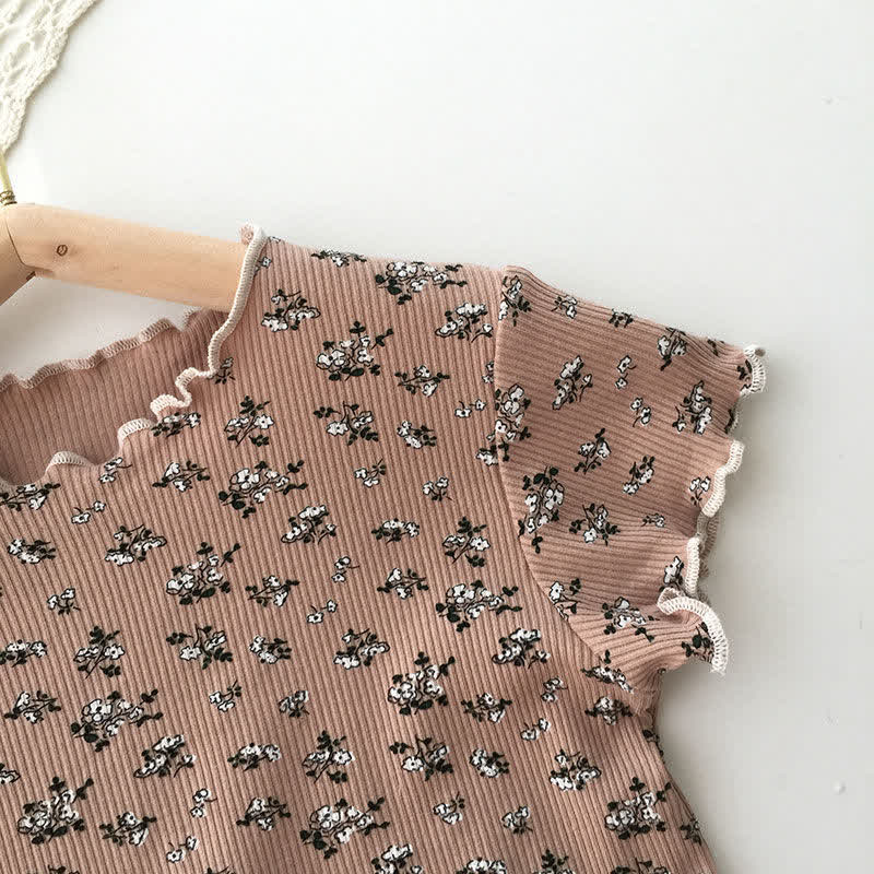 2-teiliges Set für Kleinkind-Mädchen : Blumen T-Stück und Hose - image 5