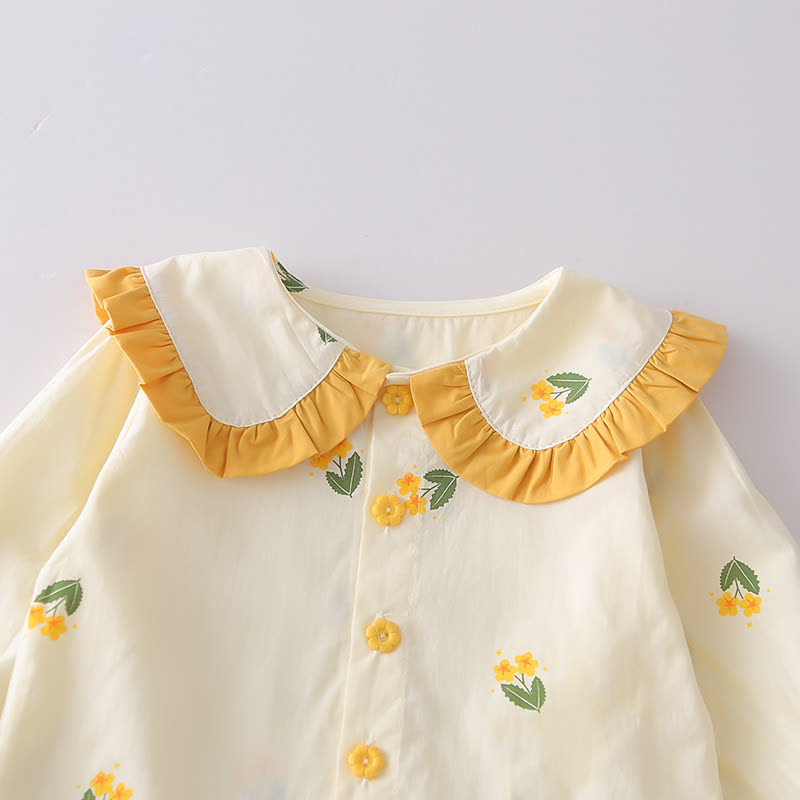 2-teiliges Set für Baby und Babys: Spitze und Hose mit Blumenmuster und Blumen - image 6