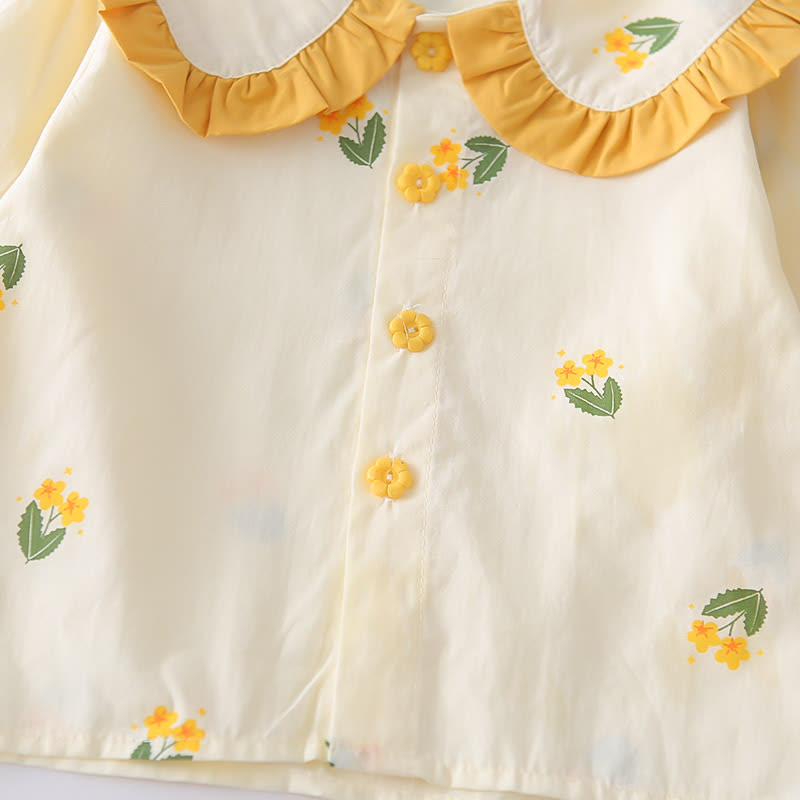 2-teiliges Set für Baby und Babys: Spitze und Hose mit Blumenmuster und Blumen - image 7