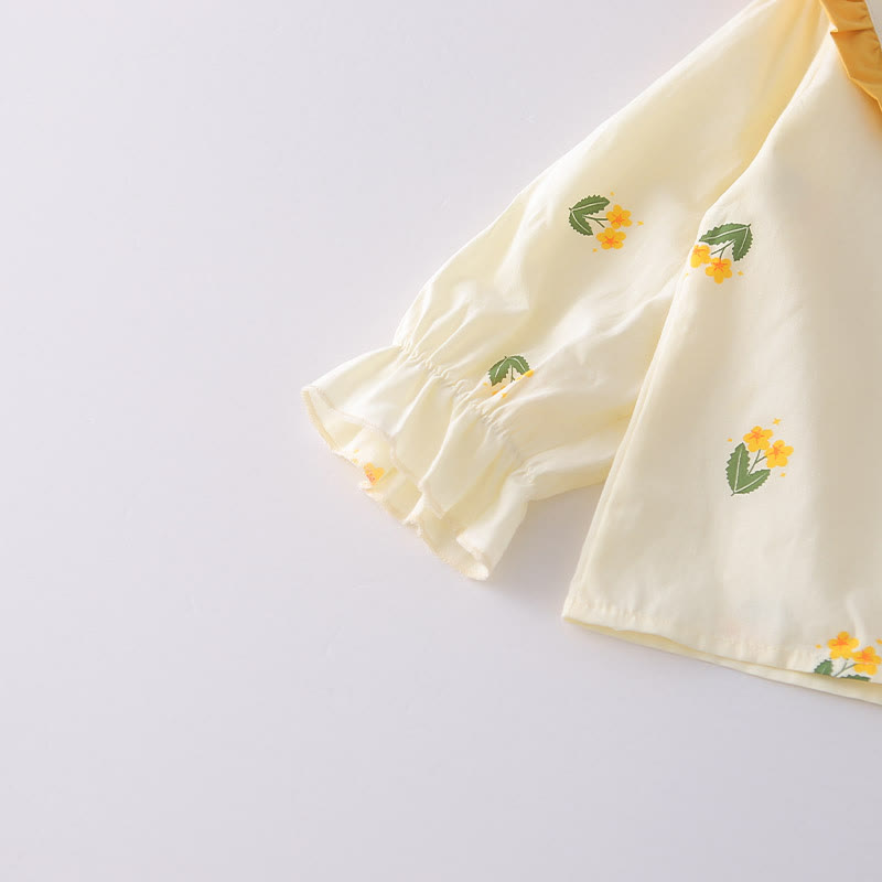 2-teiliges Set für Baby und Babys: Spitze und Hose mit Blumenmuster und Blumen - image 9