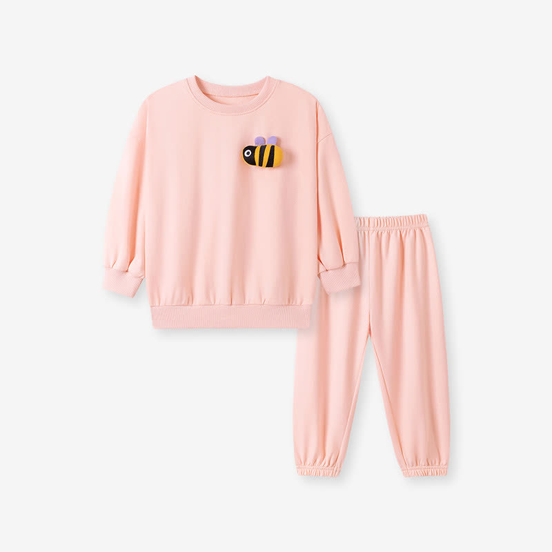 2-teiliges Set aus Sweatshirt und Jogginghose mit Cartoon-Applikationen für Kleinkind-Mädchen - Rosa - 7Y - image 4