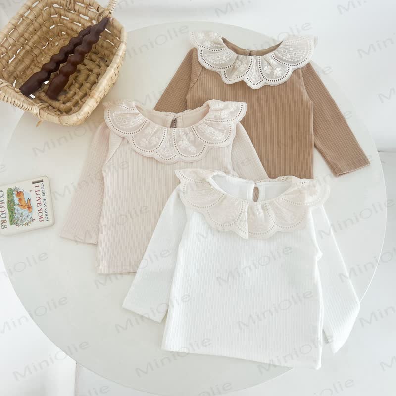 Vintage-T-Shirt mit Lace und Gerippt für Kleinkind - image 4