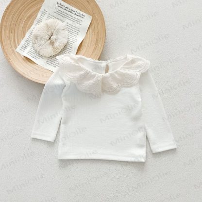 Vintage-T-Shirt mit Lace und Gerippt für Kleinkind - Cremefarben - 6-7J - image 6