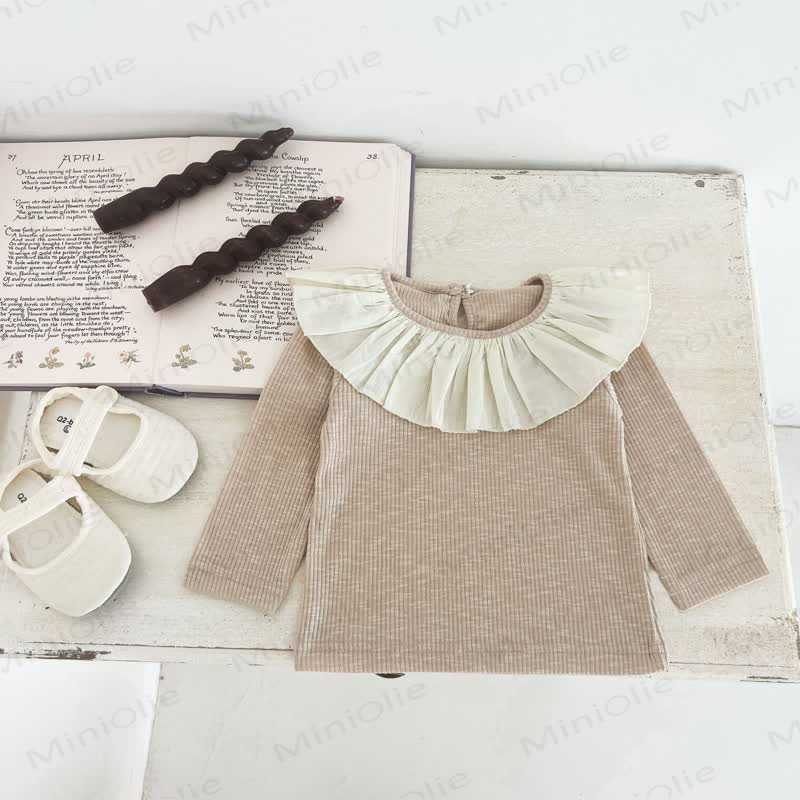 Vintage-T-Shirt mit Lace und Gerippt für Kleinkind - Khaki - 6-7J - image 9