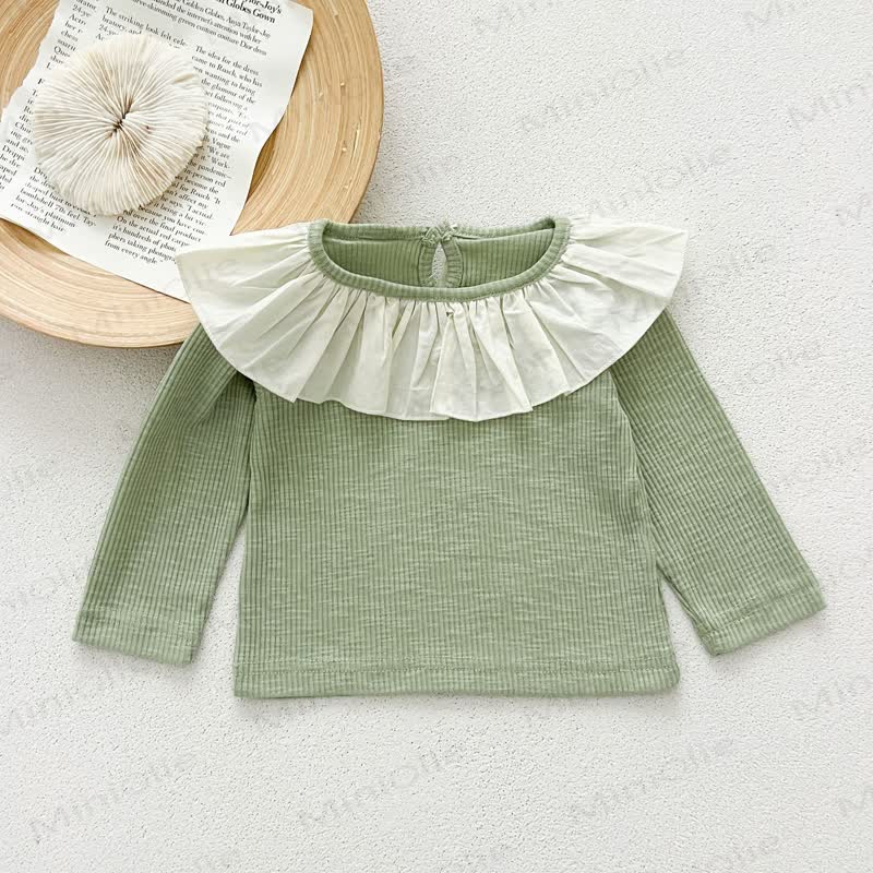 Vintage-T-Shirt mit Lace und Gerippt für Kleinkind - Grün - 6-7J - image 10