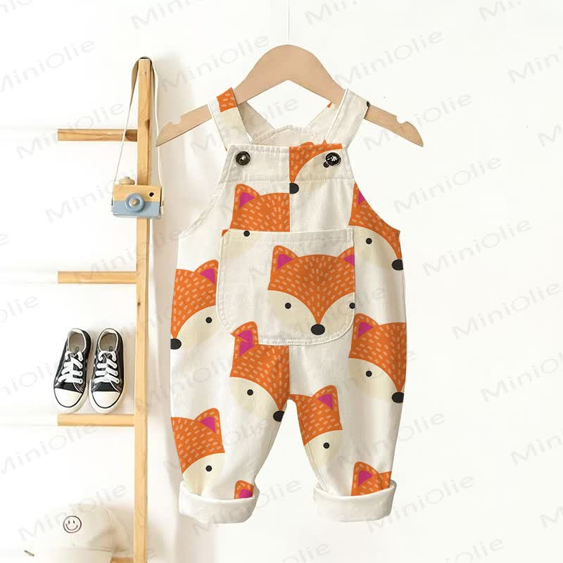 Overalls mit Fuchsmuster für Baby und Kleinkind - Beige - 3-5J - image 1