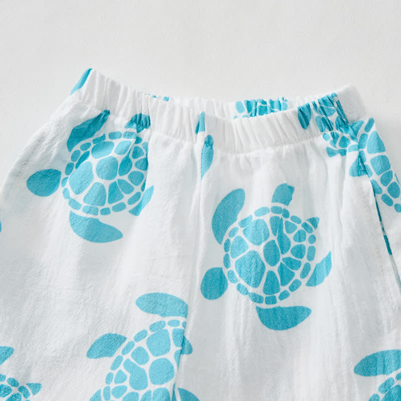 2-teiliges Set aus Baby Kleinkind -Schildkröten-Shirt und Shorts - image 5