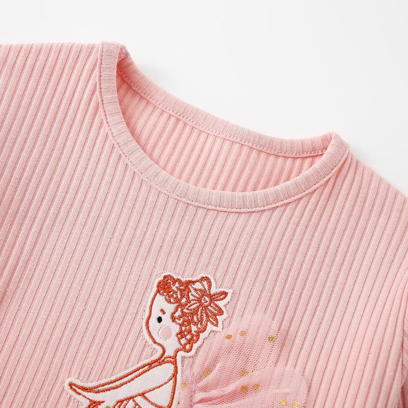 Kleinkind Mädchen Rosa Kleid mit Tanzprinzessinnen-Print , langärmelig, Tüll - image 3