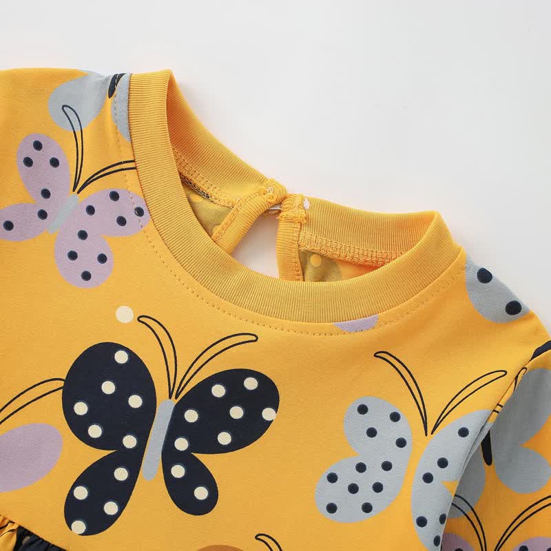 Kleid mit orangefarbenem Schmetterlingsmuster für Kleinkind - image 3