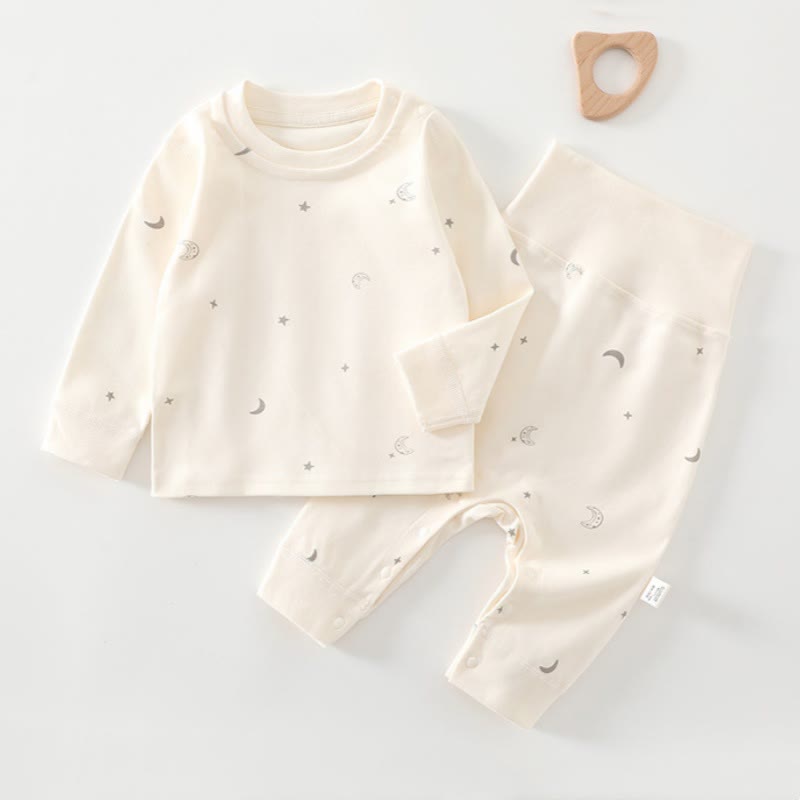 Baby Kleinkind -Pyjama- Set, 2-teilig, Spitze und Hose - Beige Stern - 2-3J - image 3