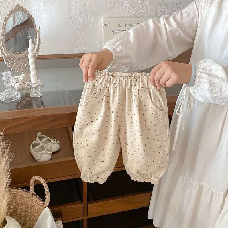 Baby Kleinkind-Mädchen mit Blumen und Hose - Beige - 3-4J - image 3