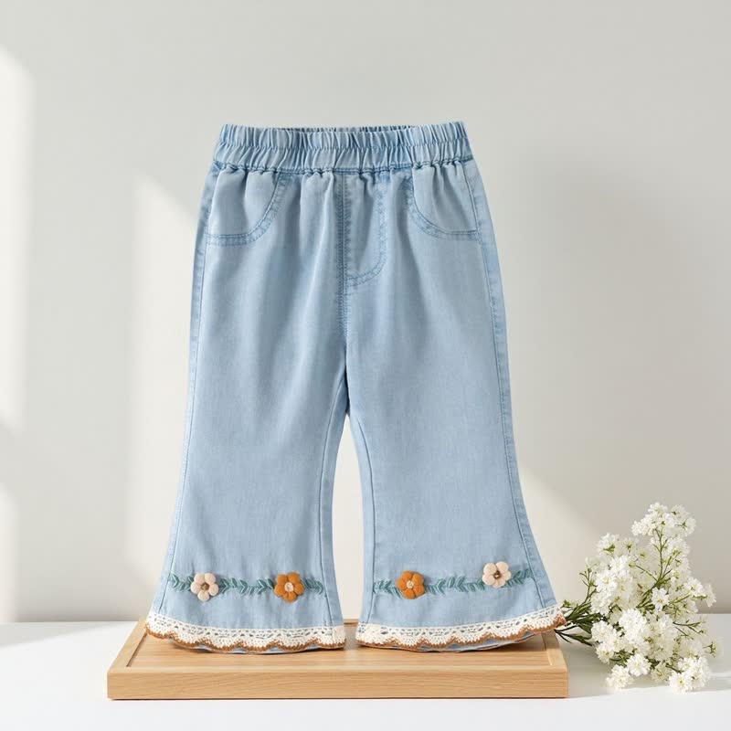 Lace aus Gestickt Denim für Kleinkind - Blau - 8-9J - image 2