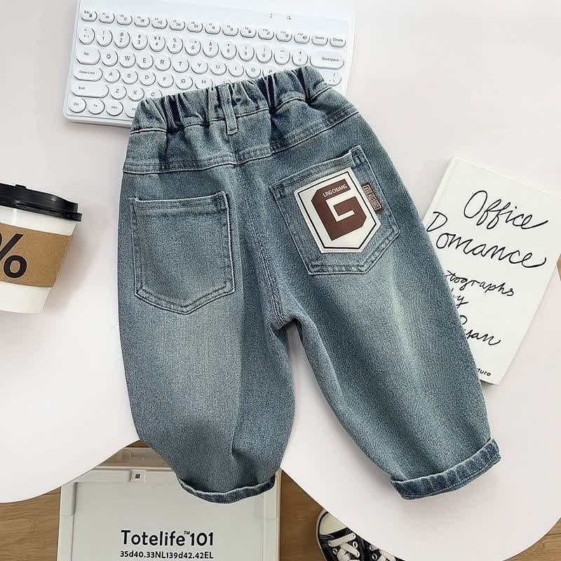 Blau Vintage- Hose für Kleinkind-Jungen , lockere Denim - image 4
