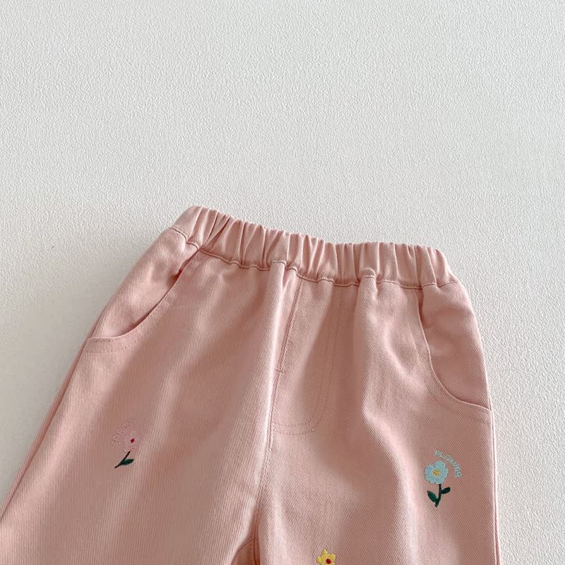 Baby Kleinkind -Mädchen- Hose mit Gestickt und Muschelsaum - image 7