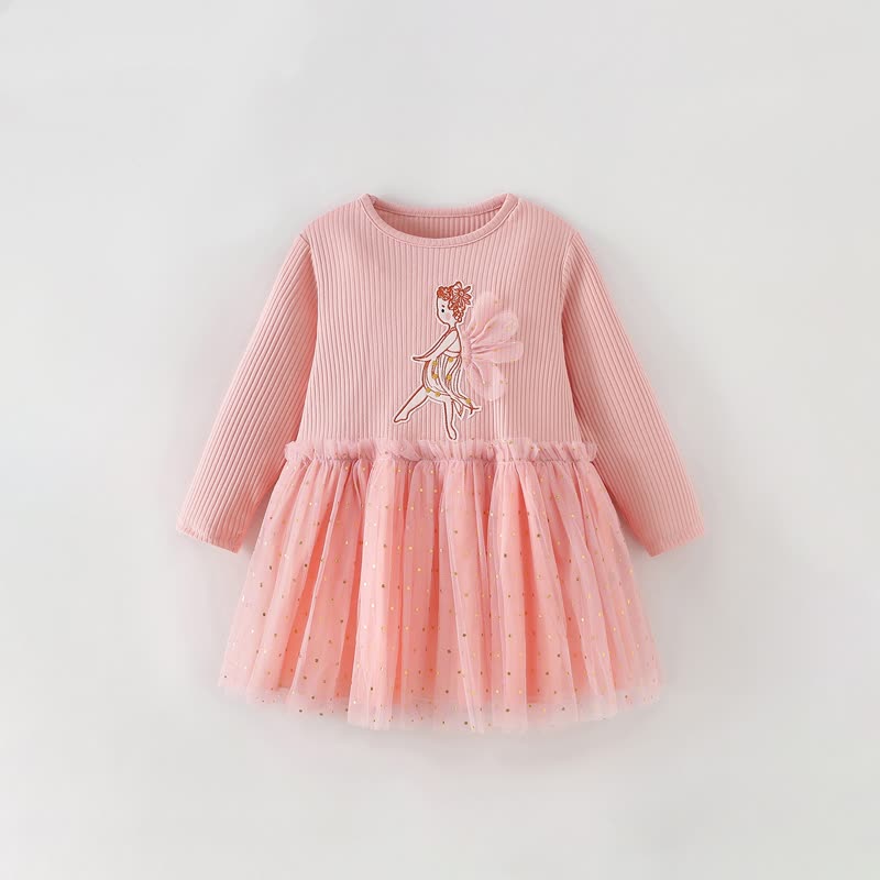 Kleinkind Mädchen Rosa Kleid mit Tanzprinzessinnen-Print , langärmelig, Tüll - Rosa - 10-11J - image 2