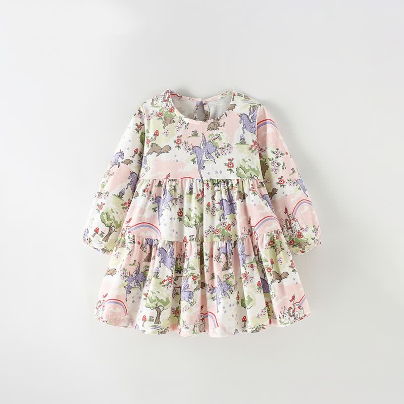 Beige Kleid mit Einhorn-Print für Kleinkind - Beige - 10-11J - image 2