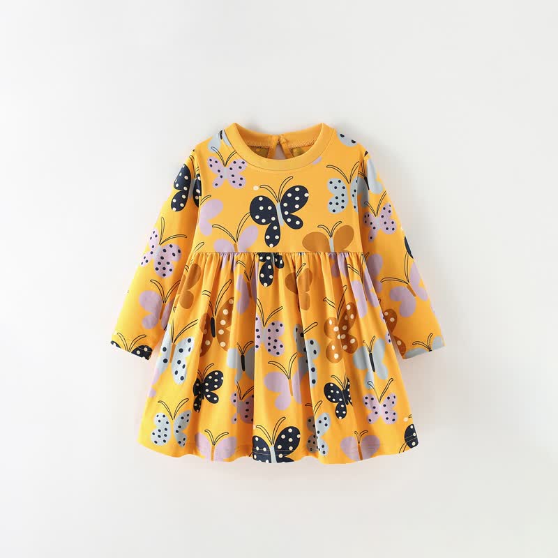 Kleid mit orangefarbenem Schmetterlingsmuster für Kleinkind - Orange - 10-11J - image 2