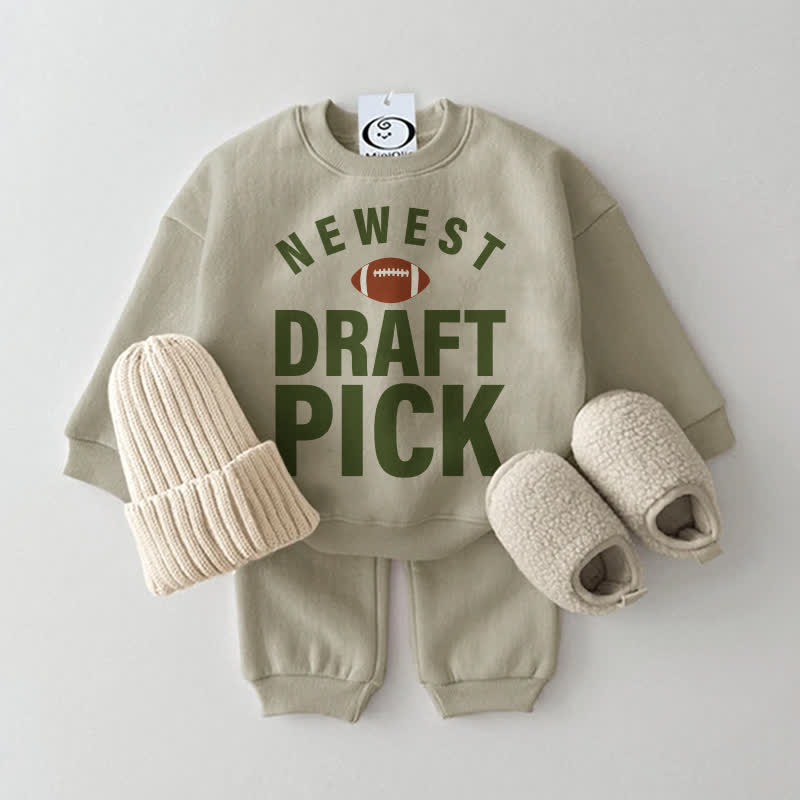 NEWEST DRAFT PICK Baby Grau Grün Sweatshirt 2-teiliges Set - Grau Grün - 2-3J - image 1