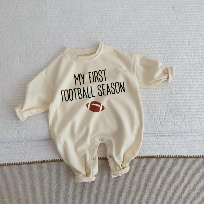 MY FIRST FOOTBALL SEASON Baby Strampler in Beige - Beige - 2-3J - image 1