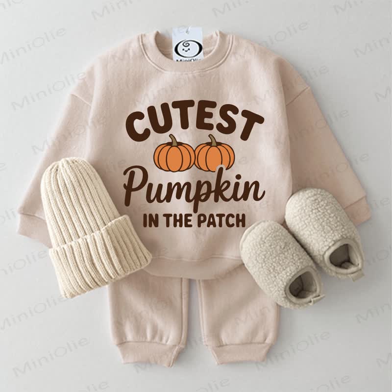Das CUTEST PUMPKIN IN THE PATCH Baby Set in Beige , 2-teilig - Beige - 2-3J - image 1