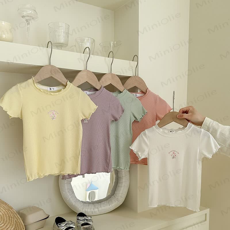 Gerippt Blumen -T-Shirt für Kleinkind - image 3