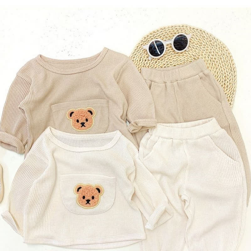 Baby Bär Pocket Waffel Spitze und Hose 2-teiliges Set - image 4