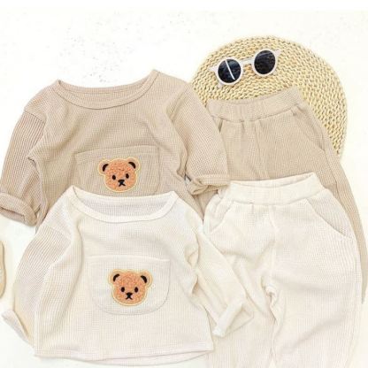 Baby Bär Pocket Waffel Spitze und Hose 2-teiliges Set - image 4