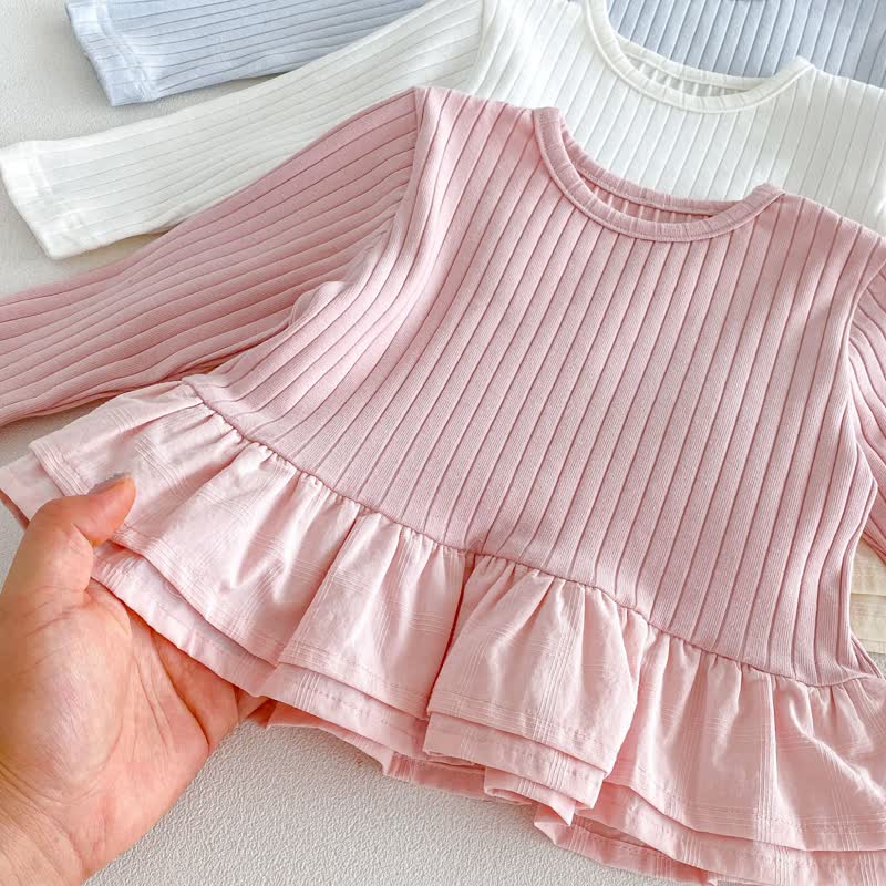 Baby Set , Einfarbig, langärmelig, mit Schößchen, Spitze und Hose, 2-teilig - image 8