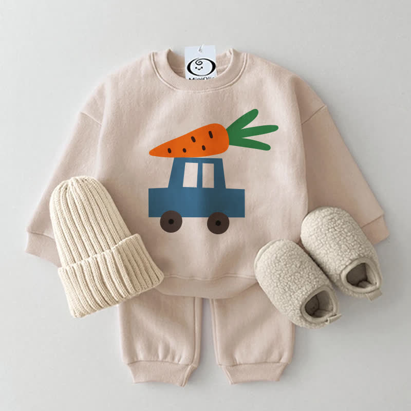 Baby und Auto Beige Karotte Sweatshirt -teiliges Set - Beige - 2-3J - image 1