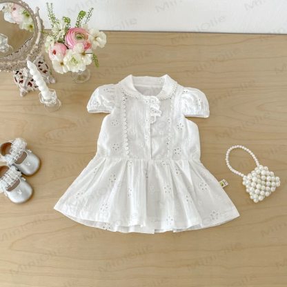Vintage- Kleid für Baby mit hohlen Puffärmeln - image 2