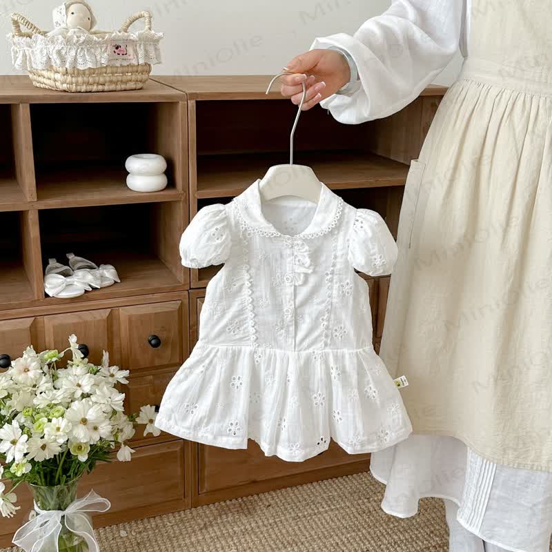 Vintage- Kleid für Baby mit hohlen Puffärmeln - image 4