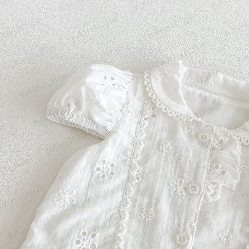 Vintage- Kleid für Baby mit hohlen Puffärmeln - image 6