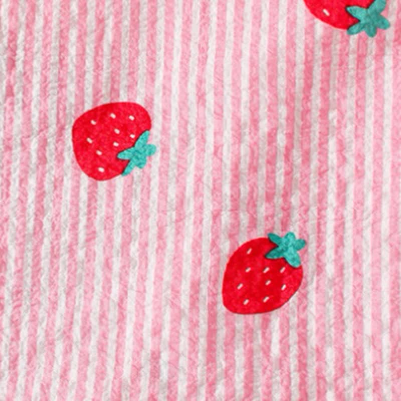 Zweiteiliges Set für Kleinkind : Ärmelloses Spitze und Hose in Rosa mit Erdbeere - image 6