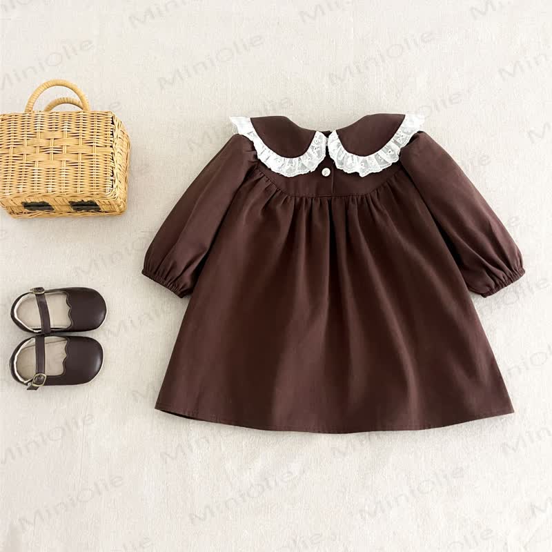 Kleid mit Lace für Kleinkind - Braun - 6-7J - image 7