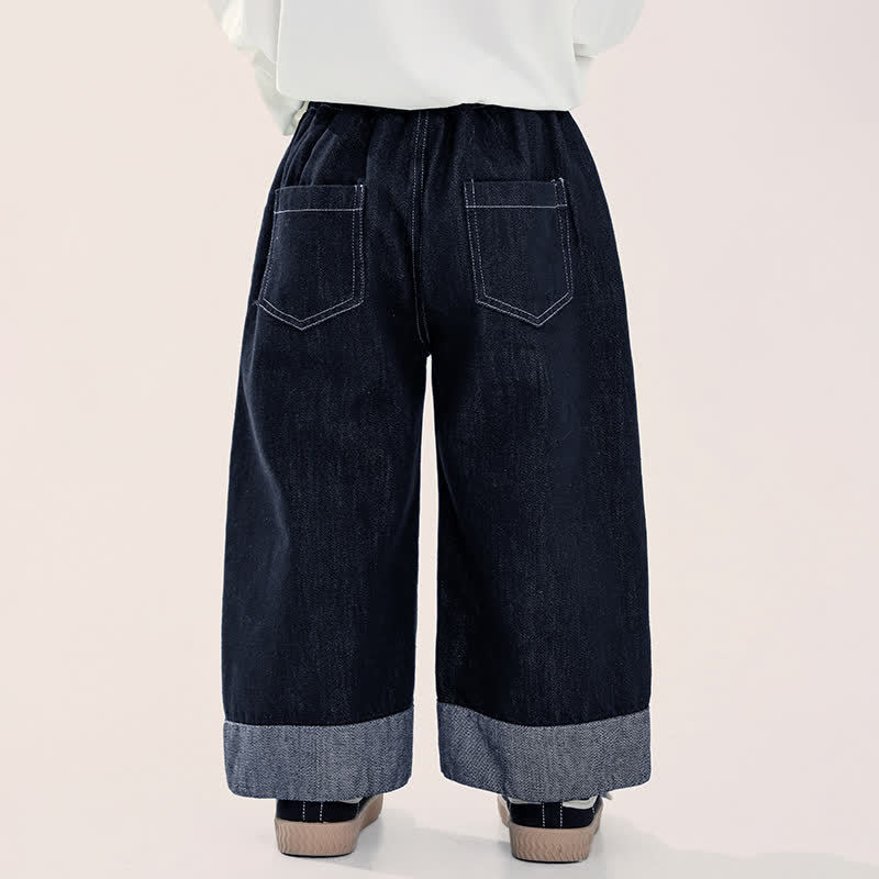 Hose mit Gestickt für Kleinkind , Denim Bein - image 3