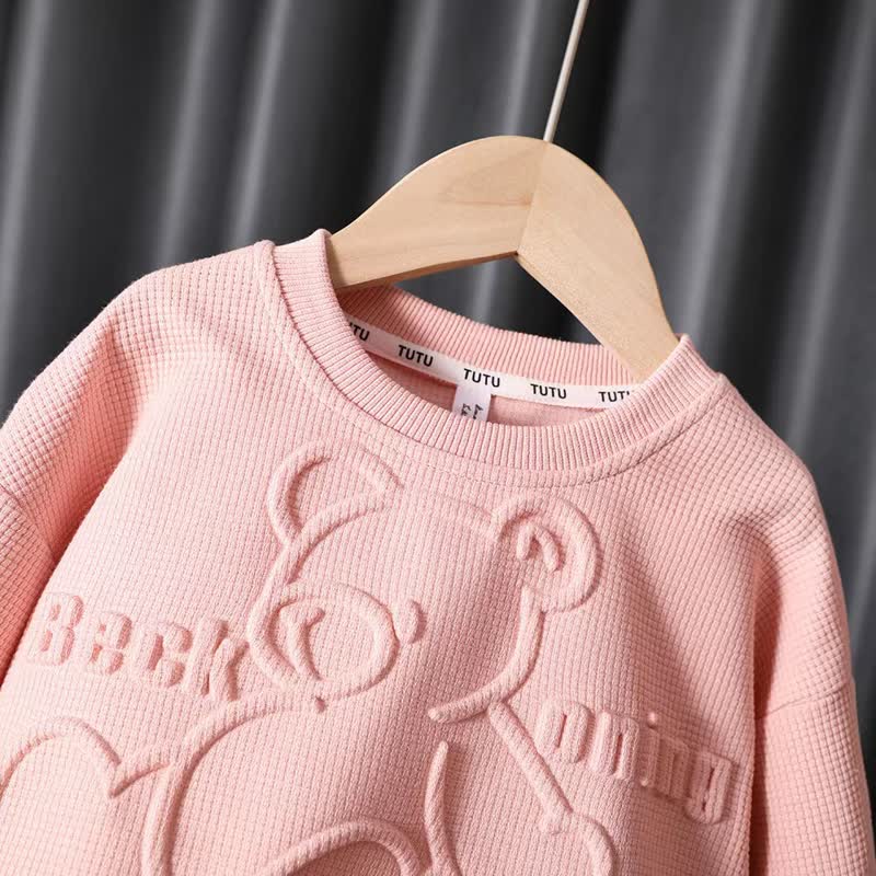 2-teiliges Set aus Sweatshirt und Jogginghose mit Bär/ Blume für Kleinkinder - image 6