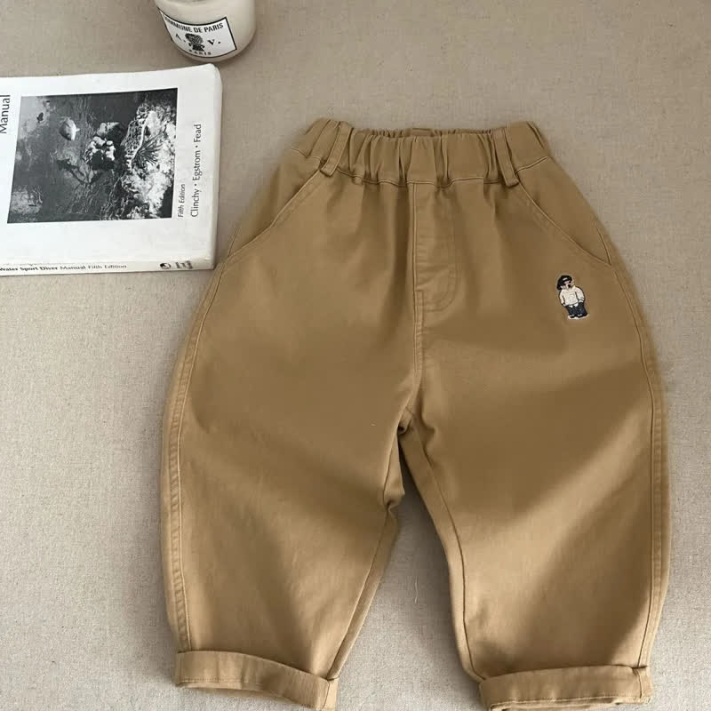 Kleinkind mit Einfarbig Cartoon - Gestickt - Khaki - 8-9J - image 2