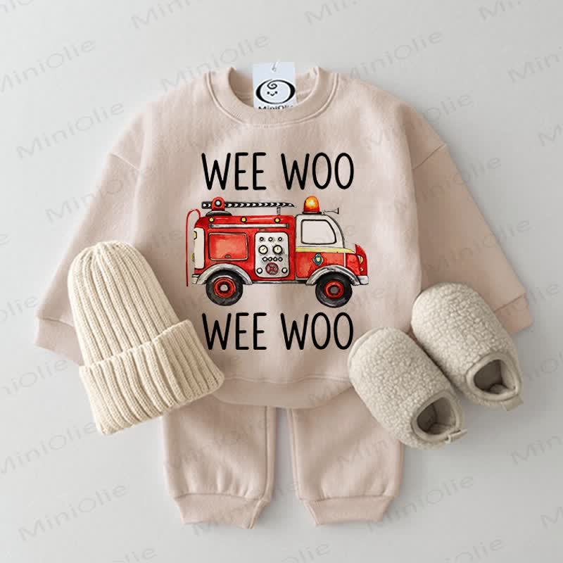 WEE WOO WEE WOO Baby Sweatshirt Set, 2-teilig - Beige - 2-3J - image 1