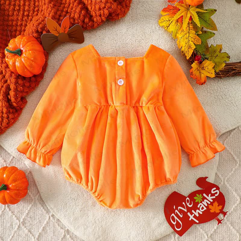 Baby Truthahn-Rüschen- Bodysuit mit langen Ärmeln - image 2