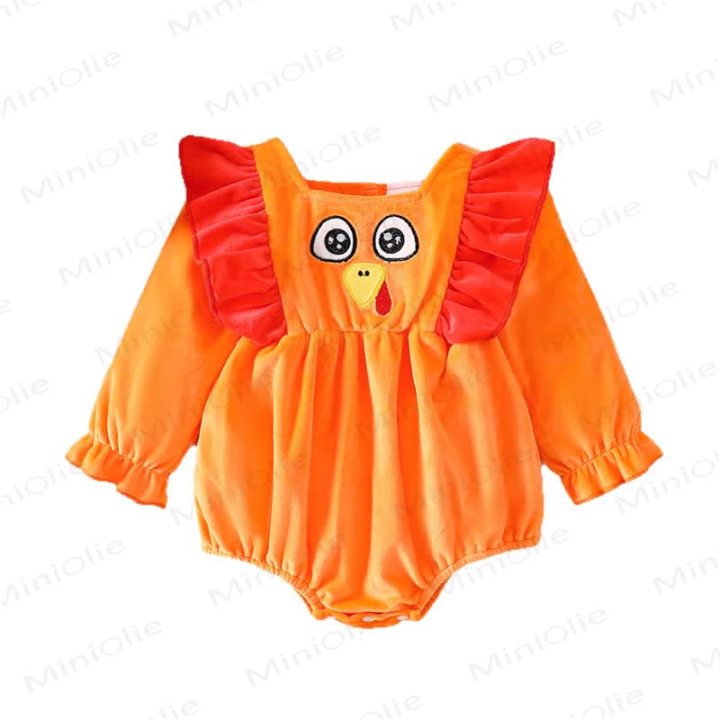 Baby Truthahn-Rüschen- Bodysuit mit langen Ärmeln - image 7