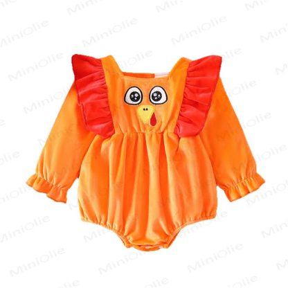 Baby Truthahn-Rüschen- Bodysuit mit langen Ärmeln - image 7