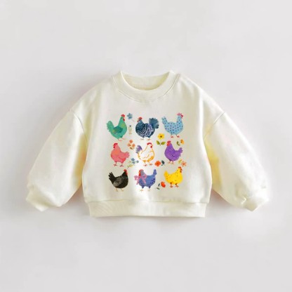 Baby Kleinkind - Sweatshirt mit mehrfarbigem Hühnerprint in Creme - Creme - 3-5J - image 1