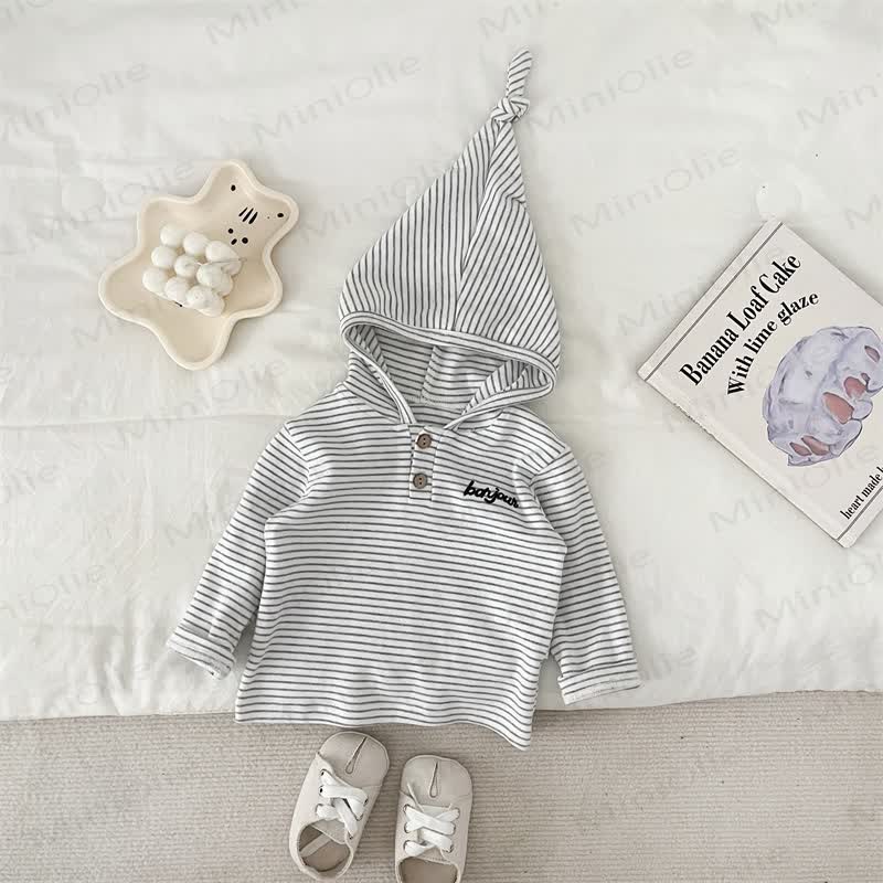 BONJOUR Baby Streifen Langarm-T-Shirt - Grauer Streifen - 2-3J - image 5