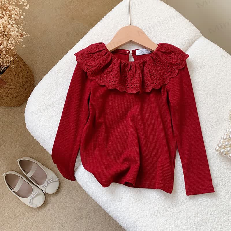Langarm-T-Shirt mit Lace für Kleinkind - Rot - 8-9J - image 7