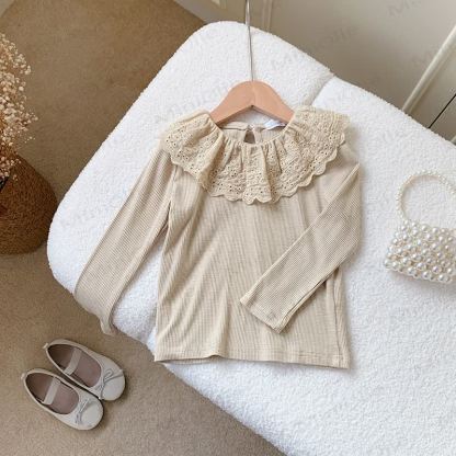 Langarm-T-Shirt mit Lace für Kleinkind - Leichter Kaffee - 8-9J - image 8